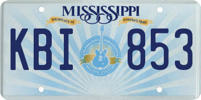 MS license plate KBI853