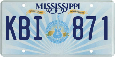 MS license plate KBI871