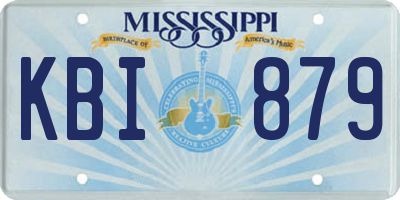 MS license plate KBI879