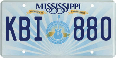 MS license plate KBI880