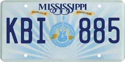 MS license plate KBI885