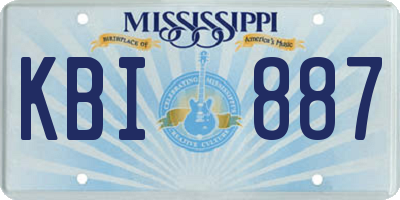 MS license plate KBI887