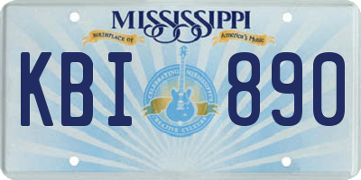 MS license plate KBI890