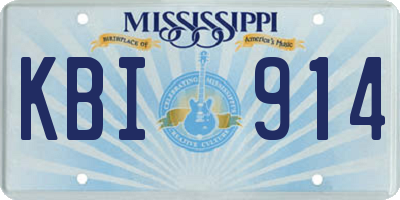 MS license plate KBI914