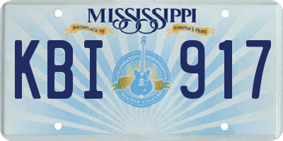 MS license plate KBI917