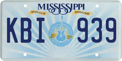 MS license plate KBI939