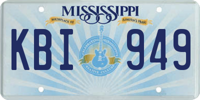 MS license plate KBI949
