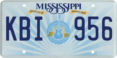 MS license plate KBI956