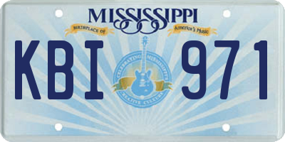 MS license plate KBI971