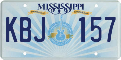 MS license plate KBJ157