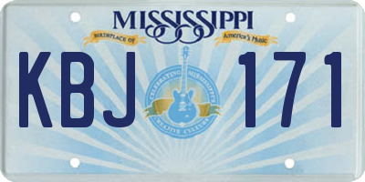 MS license plate KBJ171