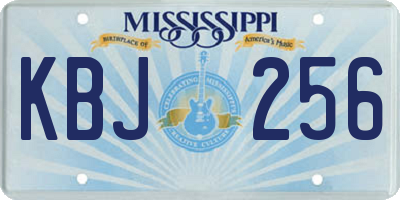 MS license plate KBJ256