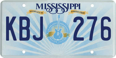 MS license plate KBJ276