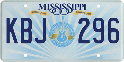 MS license plate KBJ296