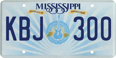 MS license plate KBJ300