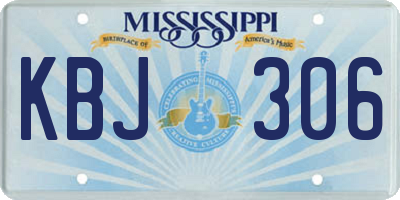 MS license plate KBJ306