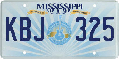 MS license plate KBJ325