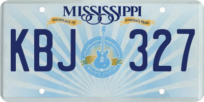 MS license plate KBJ327