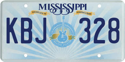 MS license plate KBJ328