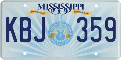 MS license plate KBJ359