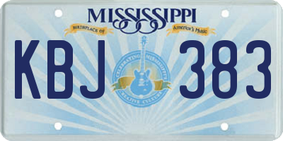 MS license plate KBJ383