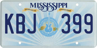 MS license plate KBJ399