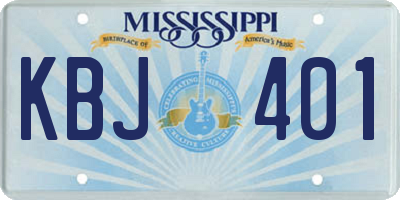 MS license plate KBJ401