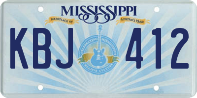 MS license plate KBJ412