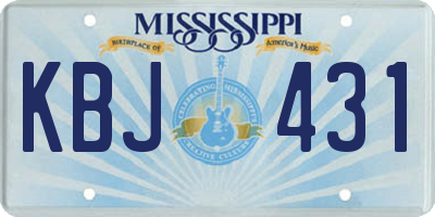 MS license plate KBJ431