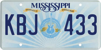 MS license plate KBJ433