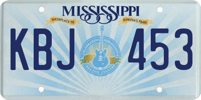 MS license plate KBJ453