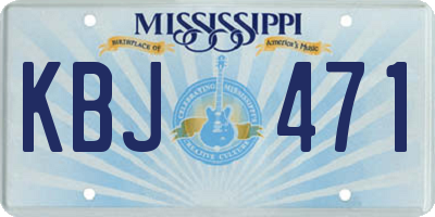 MS license plate KBJ471