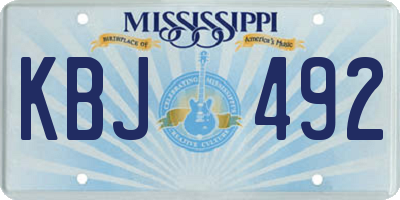 MS license plate KBJ492