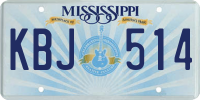 MS license plate KBJ514