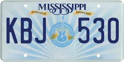 MS license plate KBJ530