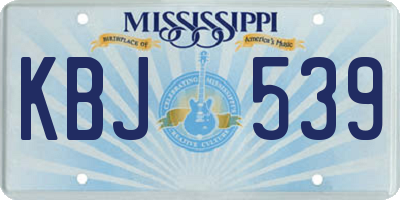 MS license plate KBJ539