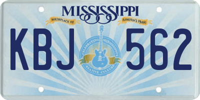MS license plate KBJ562