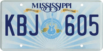 MS license plate KBJ605