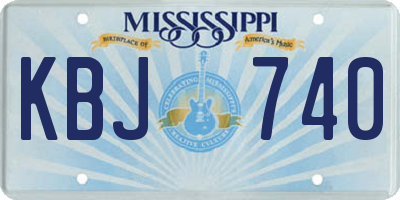 MS license plate KBJ740