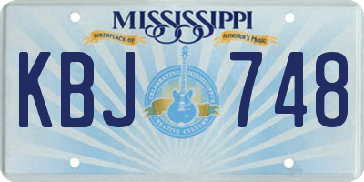 MS license plate KBJ748