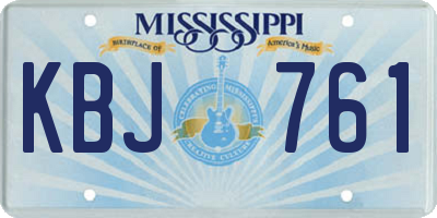 MS license plate KBJ761