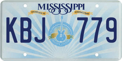 MS license plate KBJ779