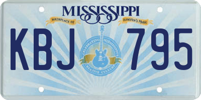 MS license plate KBJ795