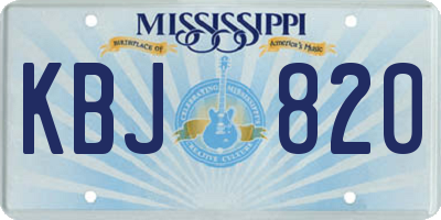 MS license plate KBJ820