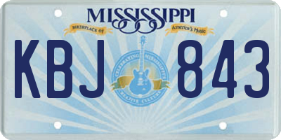 MS license plate KBJ843