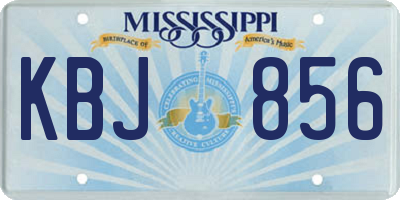 MS license plate KBJ856