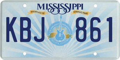 MS license plate KBJ861