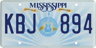 MS license plate KBJ894