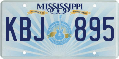 MS license plate KBJ895