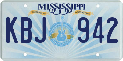 MS license plate KBJ942